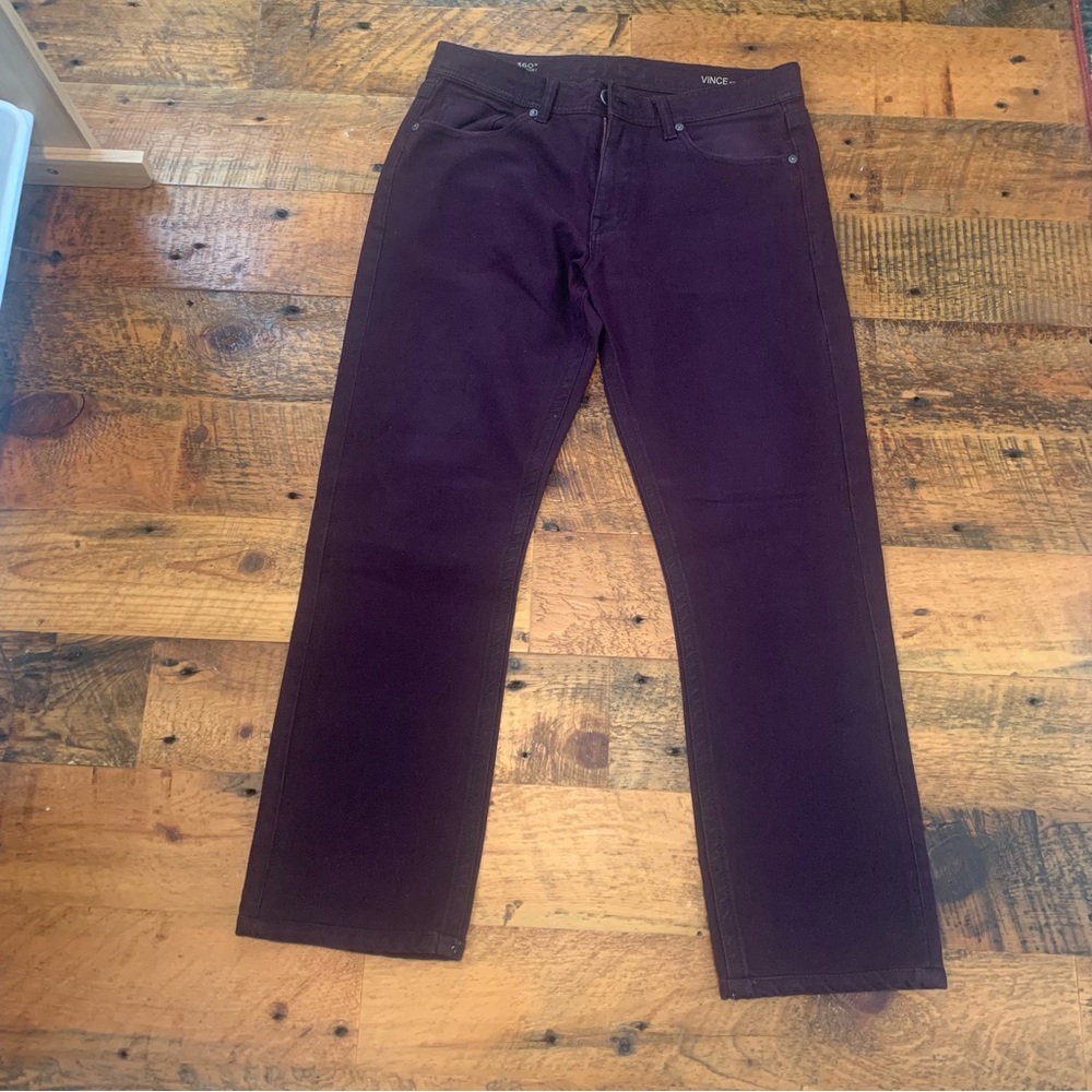 Vince straight leg jeans, burgundy color